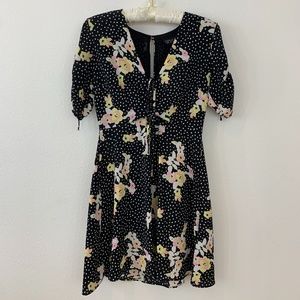 Topshop Flirty Black Floral Dress